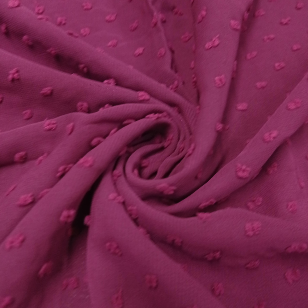 Luxury Pom Pearl Bubble Chiffon Hijab (All seasons star) - Raisin