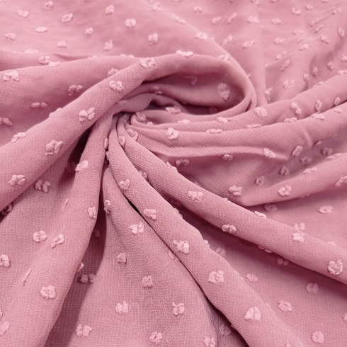Luxury Pom Pearl Bubble Chiffon Hijab (All seasons star) - Tea Pink - Scarfs.pk