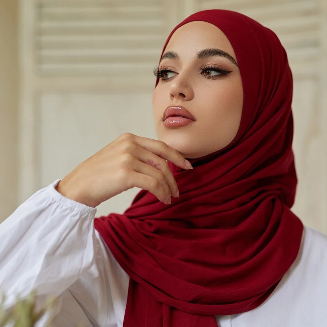 Jersey Hijab - Maroon - Scarfs.pk