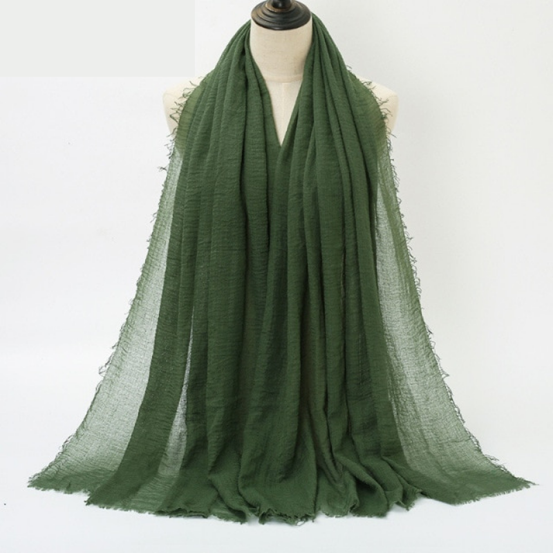 Smooth Crinkle Crimps - Olive - Scarfs.pk