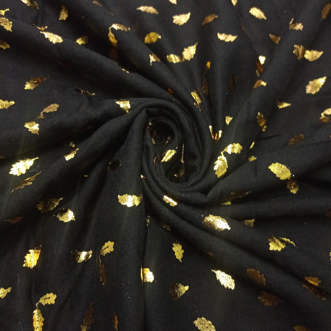 Palm Gold Foiled Lawn - Black