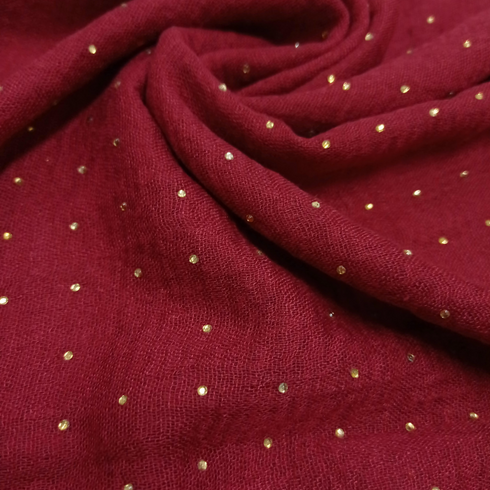 Diamond Stone Crimps - Maroon - Scarfs.pk