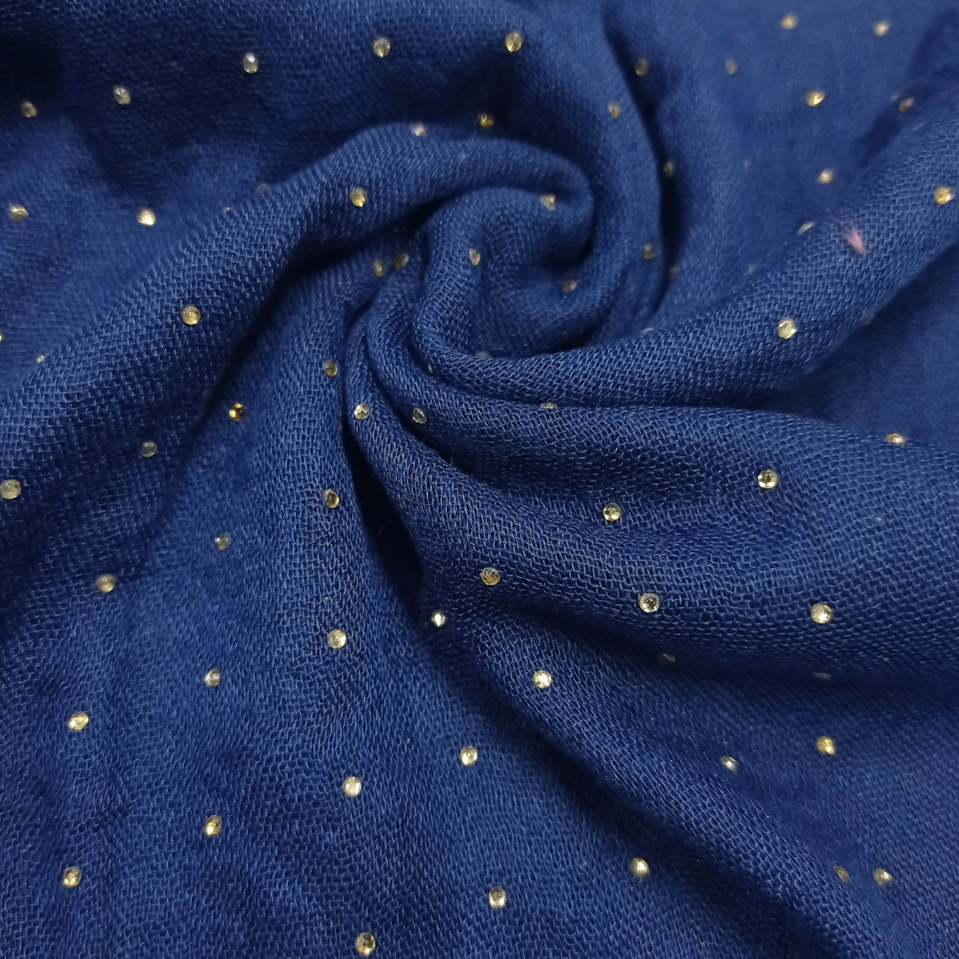 Diamond Stone Crimps - Navy Blue - Scarfs.pk