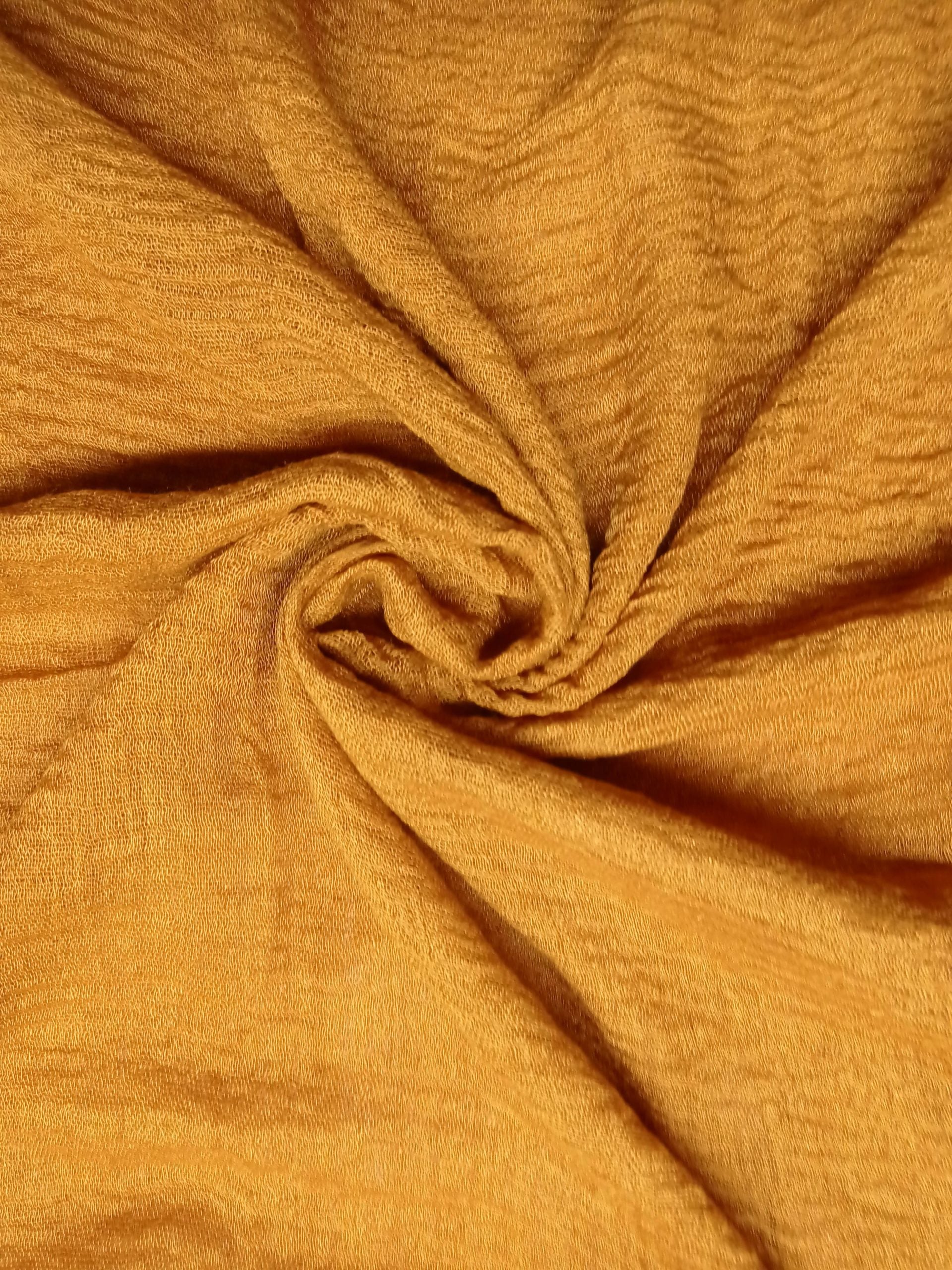 Smooth Crinkle Crimps - MUSTARD - Scarfs.pk