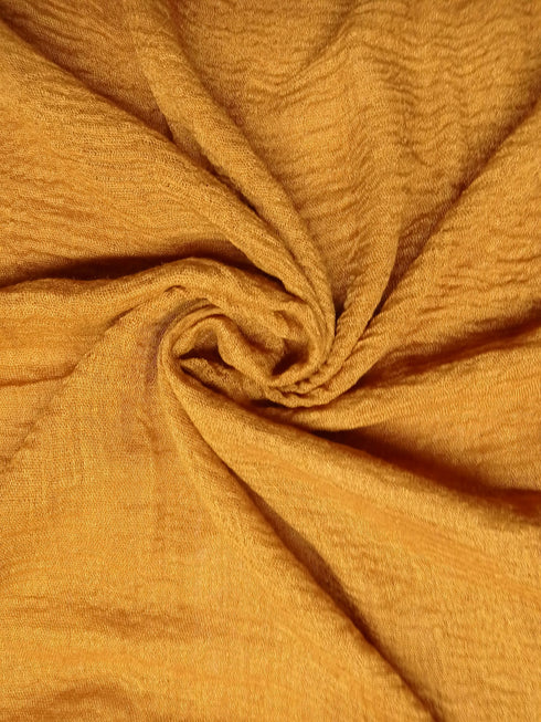 Smooth Crinkle Crimps - MUSTARD - Scarfs.pk