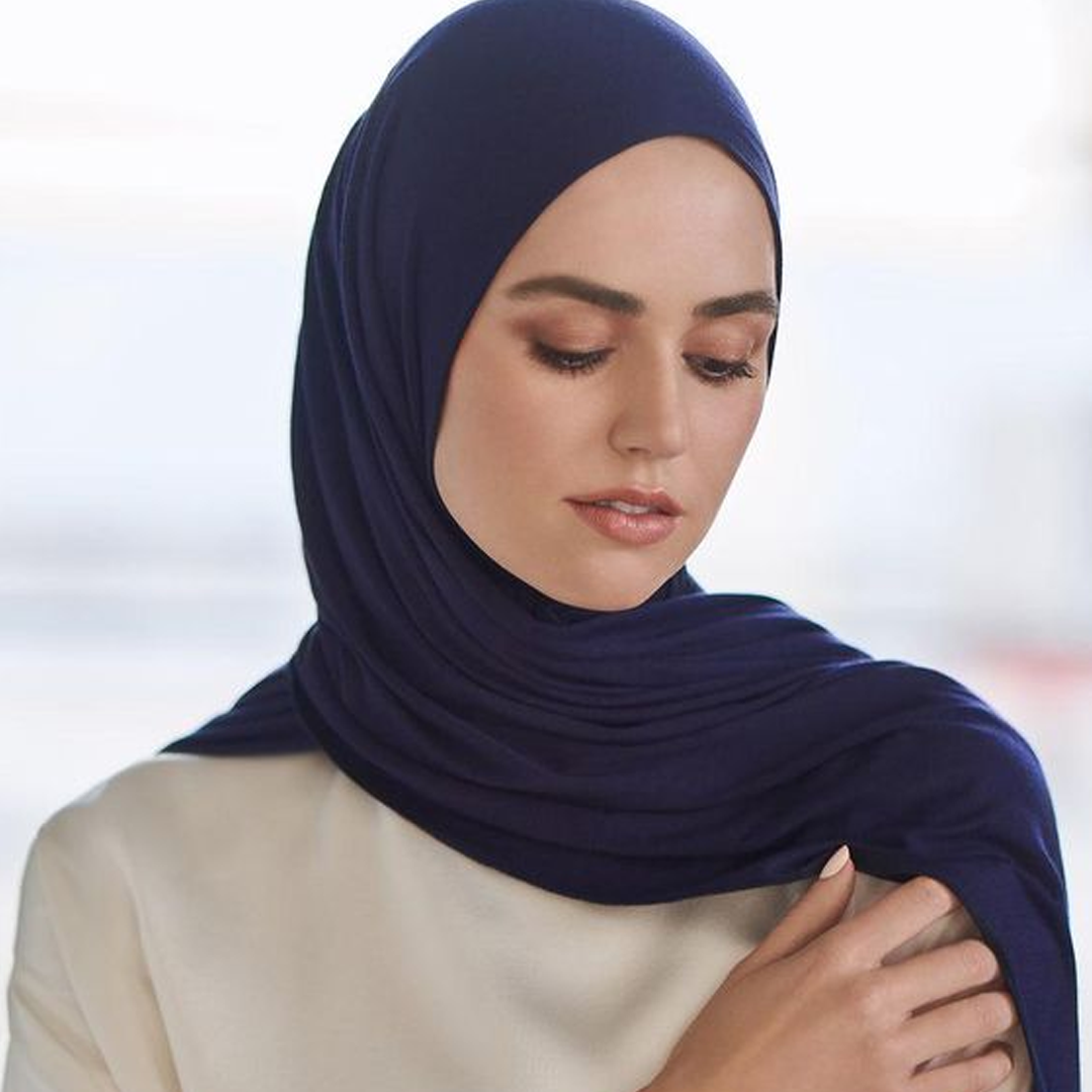 Jersey Hijab - Navy Blue - Scarfs.pk