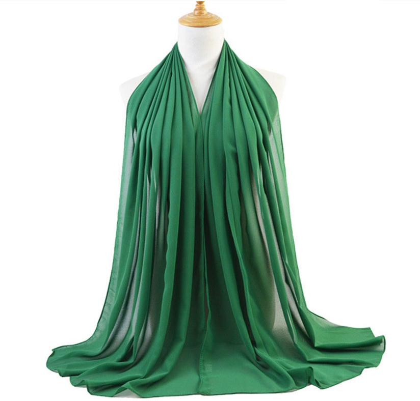 Georgette Hijab – EMERALD GREEN - Scarfs.pk