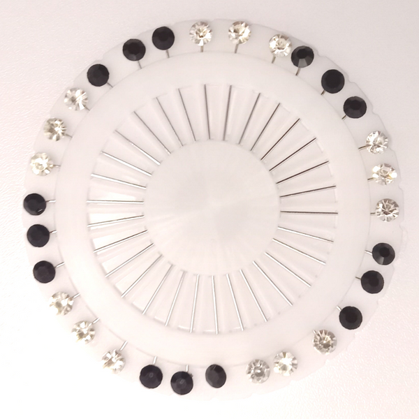 Black and White Pearl Clip Scarfs - Scarfs.pk