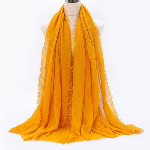 Smooth Crinkle Crimps - CHROME YELLOW - Scarfs.pk