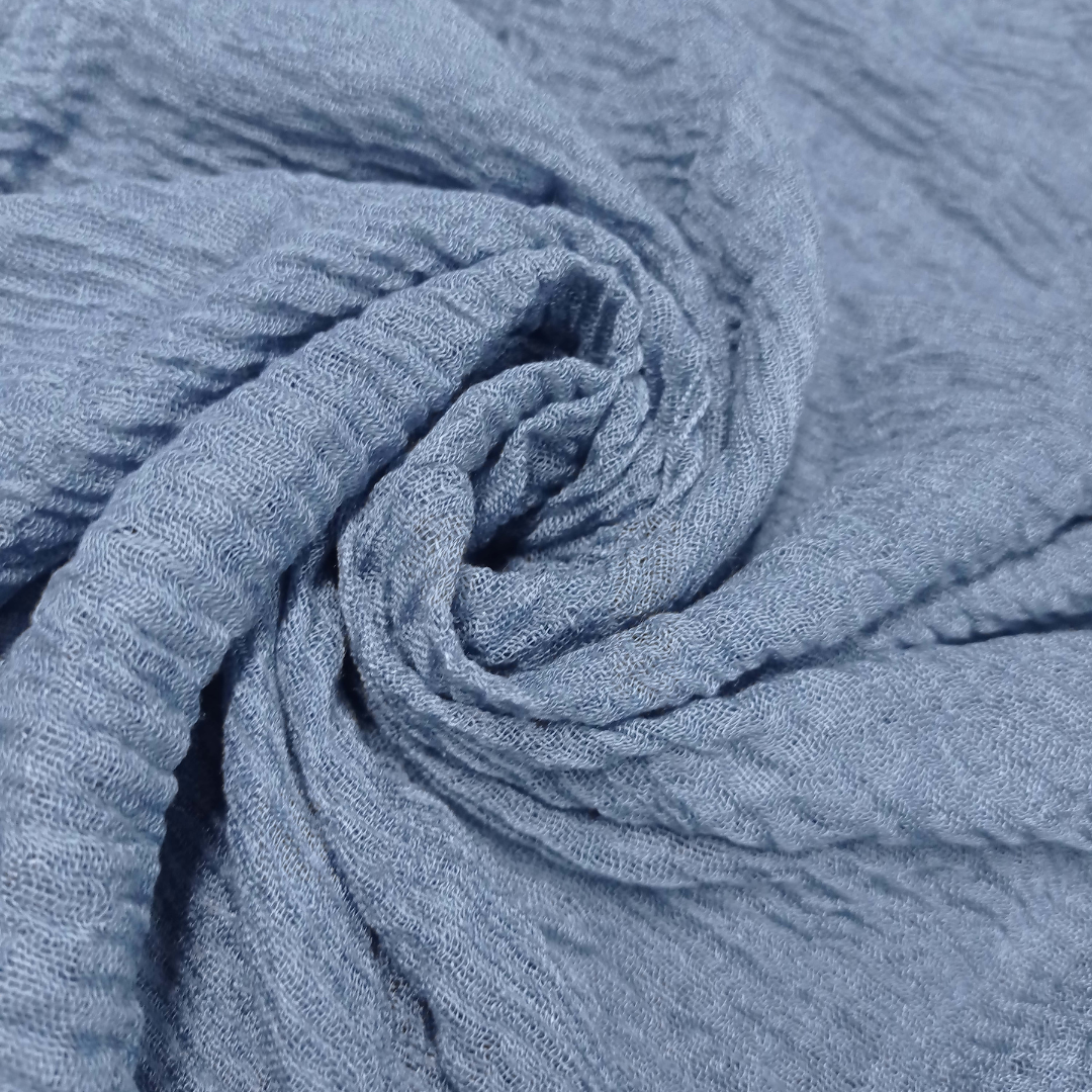 Smooth Crinkle Crimps - BLUE - Scarfs.pk