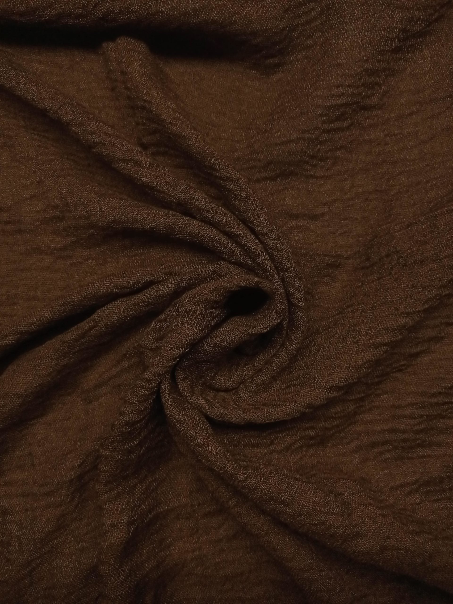 Smooth Crinkle Crimps - DARK COFFEE - Scarfs.pk