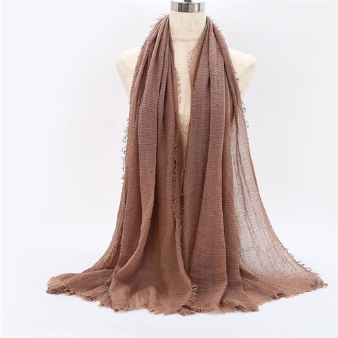 Smooth Crinkle Crimps - FLAXEN - Scarfs.pk