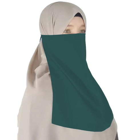 Half Niqab - Peacock Green - Scarfs.pk
