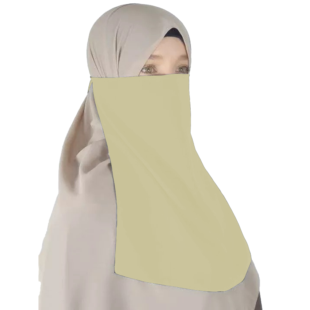 Half Niqab - Lemon - Scarfs.pk