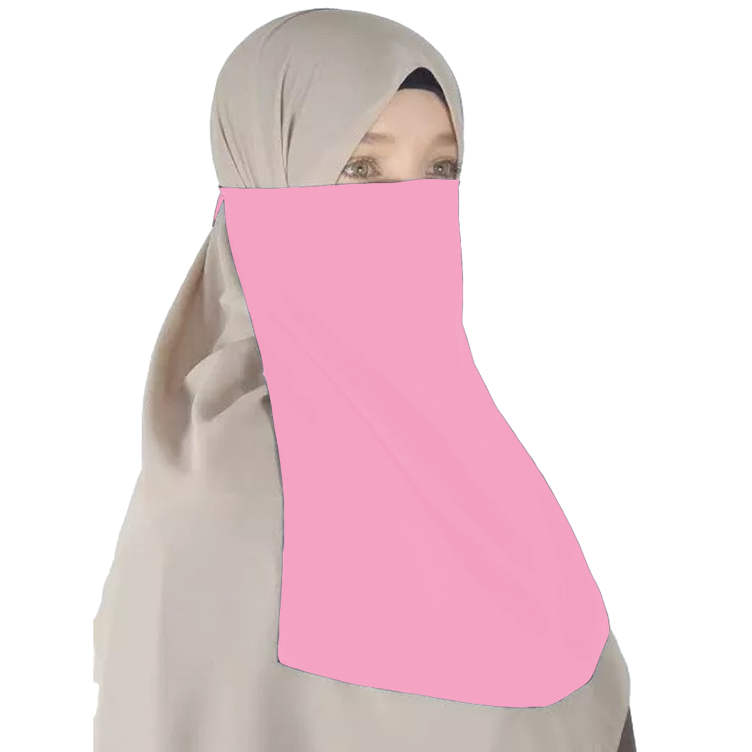 Half Niqab - Pink Rose – Scarfs.pk