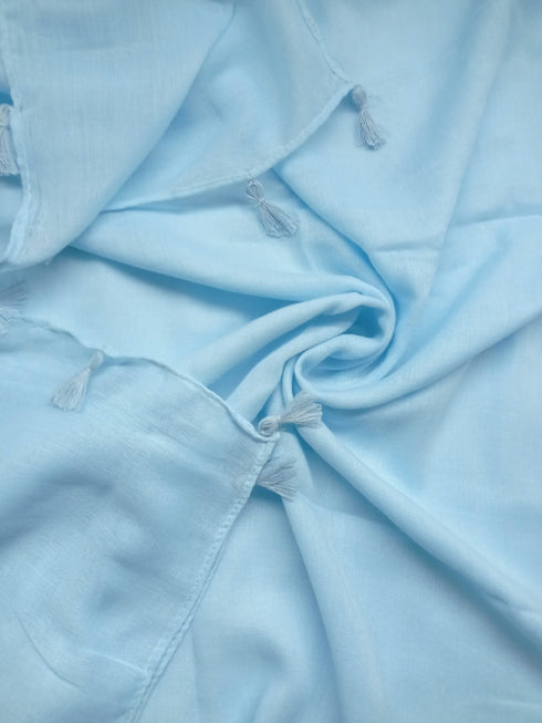 Lawn Tassels – Ice Blue - Scarfs.pk