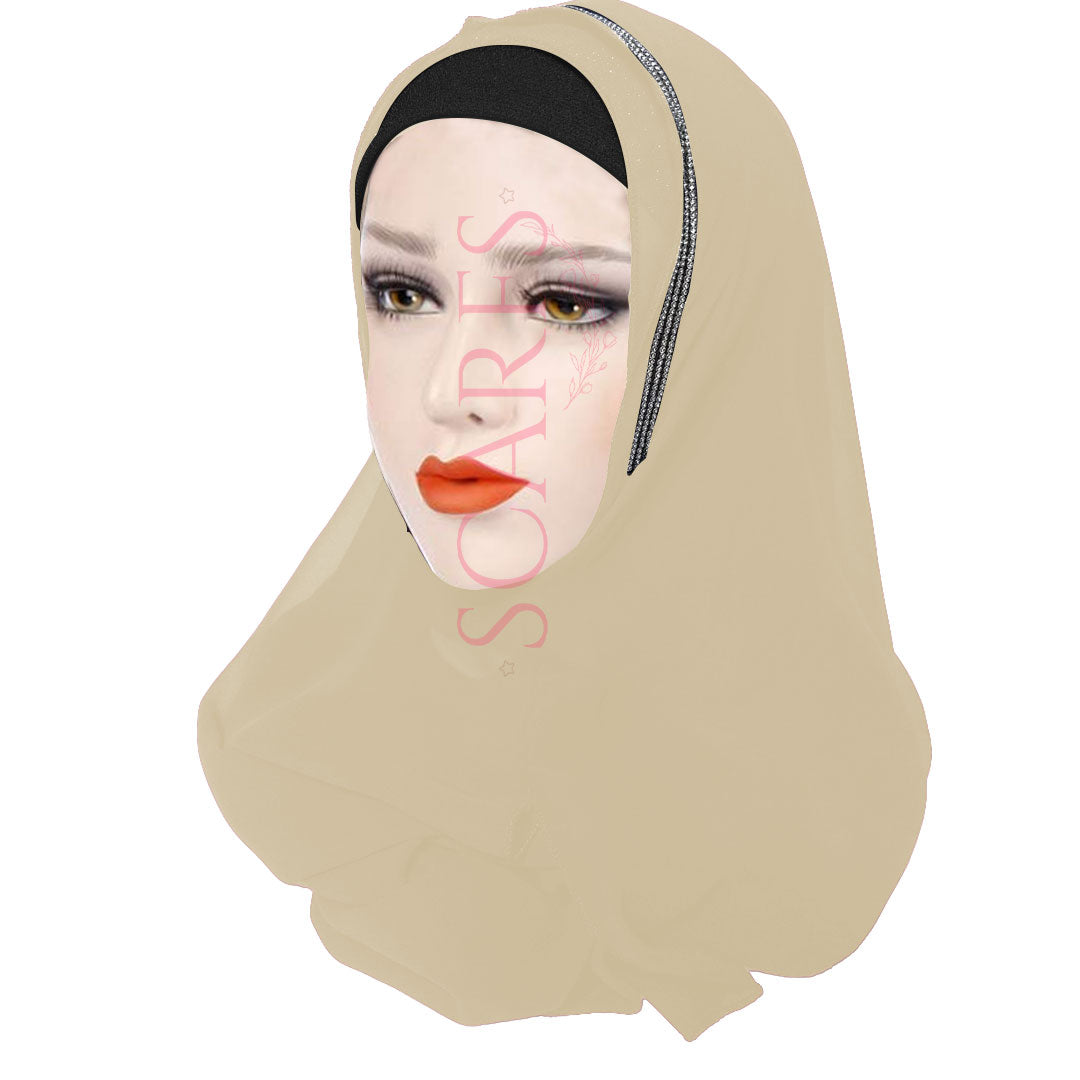 Two Loops Chiffon Instant Hijab - Light Lemon - Scarfs.pk #1 Online Hijab Store