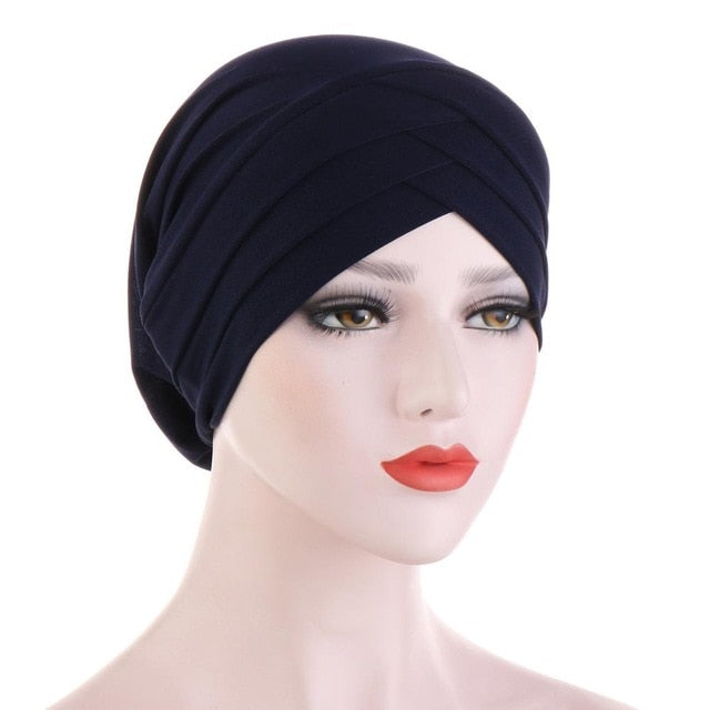 CRISS CROSS TIE BACK - NAVY BLUE - Scarfs.pk #1 Online Hijab Store