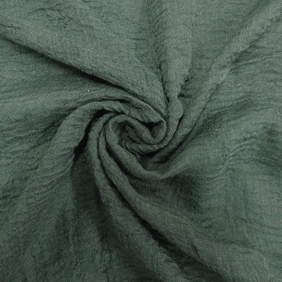 Buy High Quality Smooth Crinkle Crimps in Peacock Green Color – Scarfs.pk