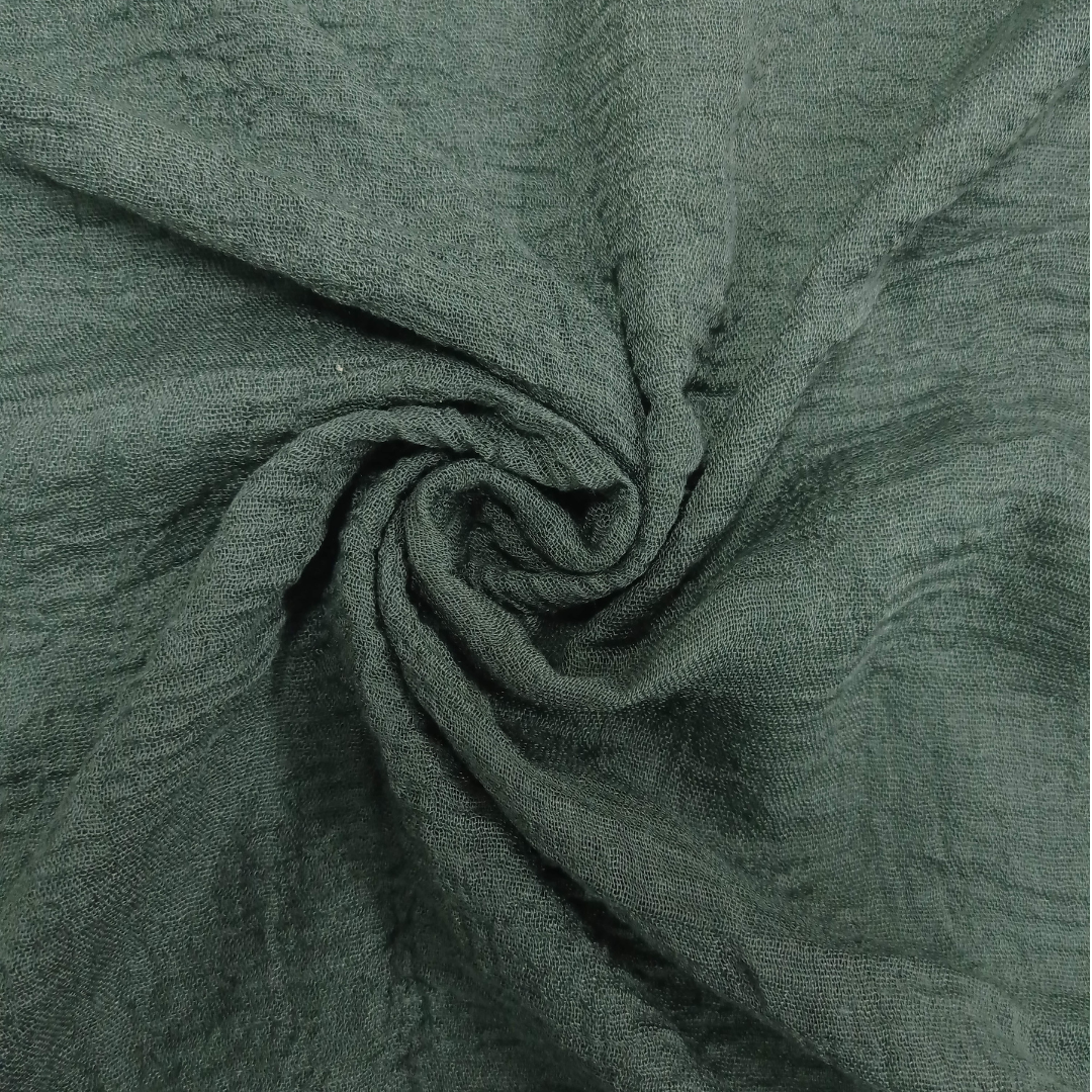 Smooth Crinkle Crimps - Peacock Green - Scarfs.pk
