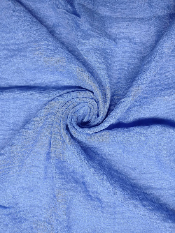 Smooth Crinkle Crimps - Ocean Blue - Scarfs.pk