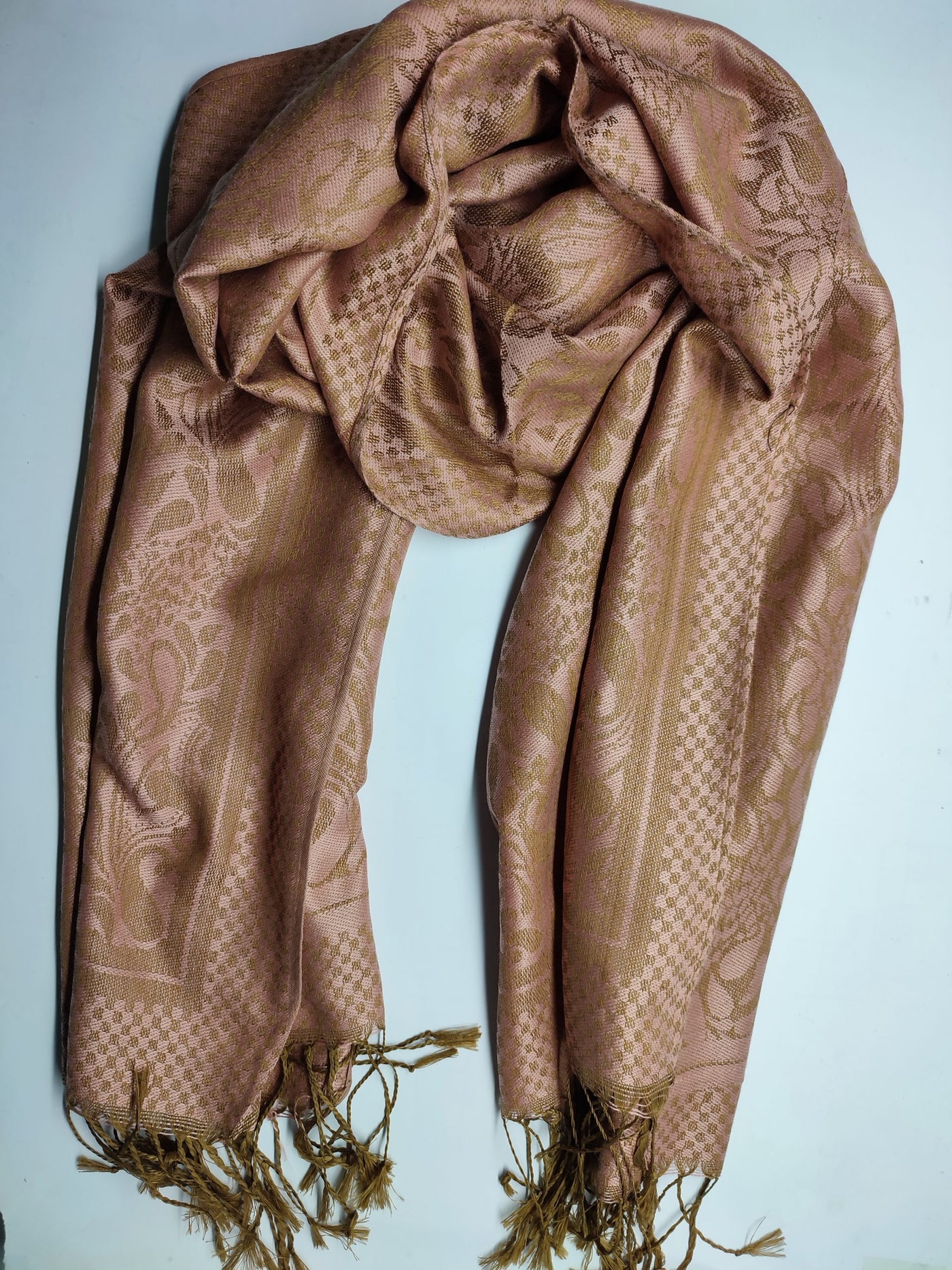 Pashmina Jacquard Scarfs - Baby Pink - Scarfs.pk #1 Online Hijab Store