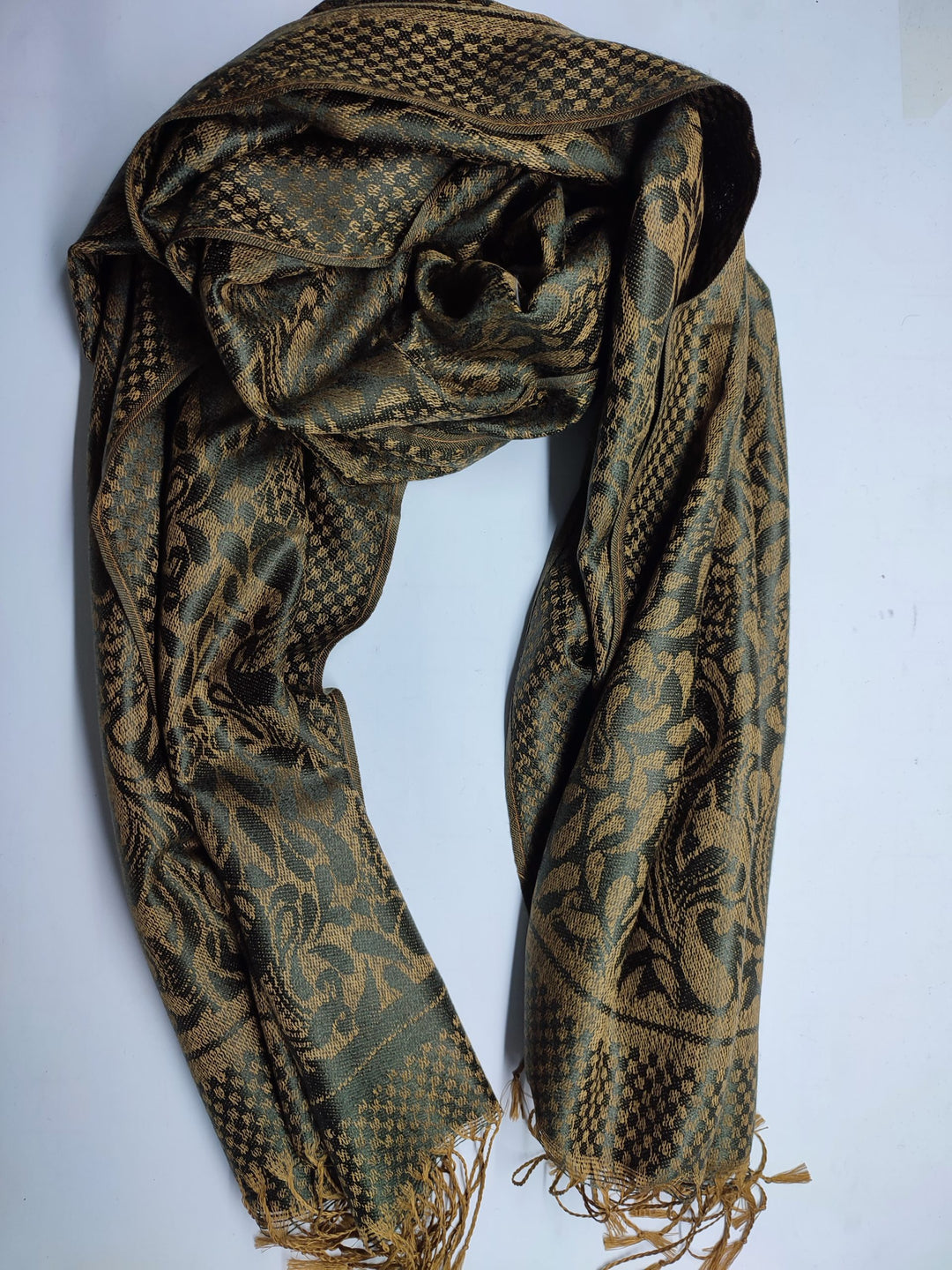 Pashmina Jacquard Scarfs - Dark Brown - Scarfs.pk #1 Online Hijab Store