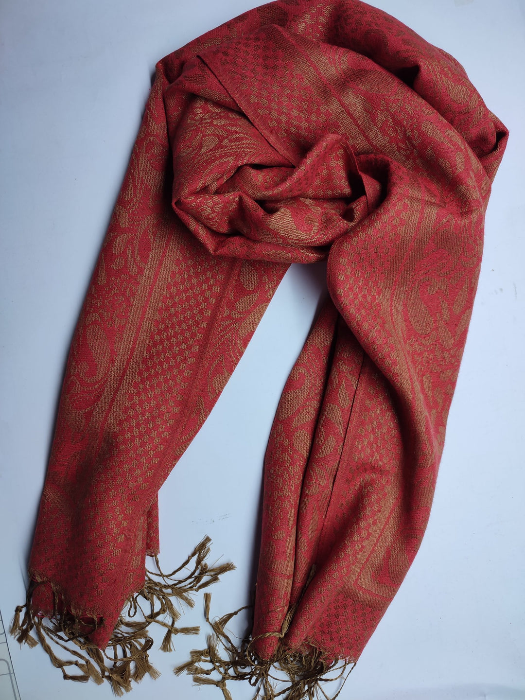 Pashmina Jacquard Scarfs - Red - Scarfs.pk #1 Online Hijab Store