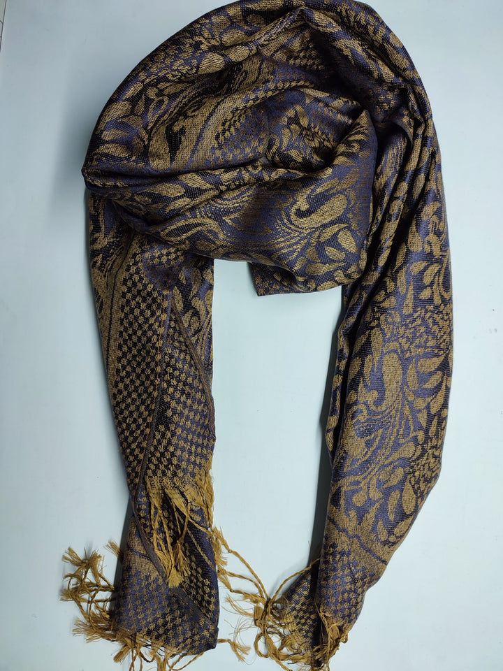 Pashmina Jacquard Scarfs - Navy Blue - Scarfs.pk #1 Online Hijab Store