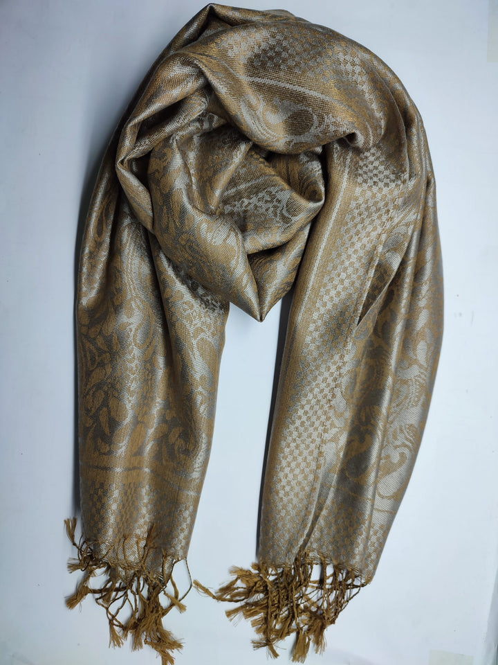 Pashmina Jacquard Scarfs - Silver - Scarfs.pk #1 Online Hijab Store