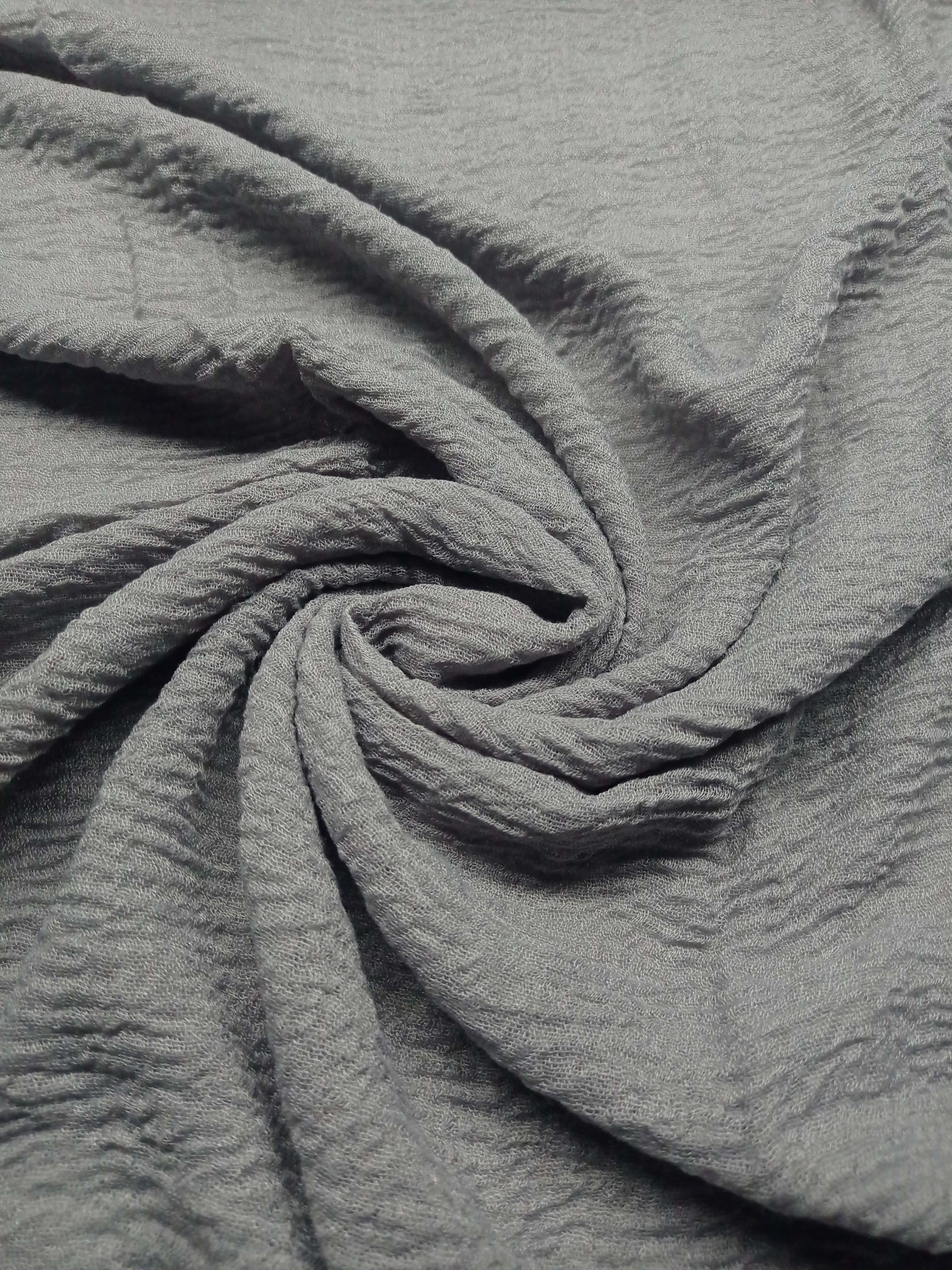 Smooth Crinkle Crimps - Smoke Grey - Scarfs.pk